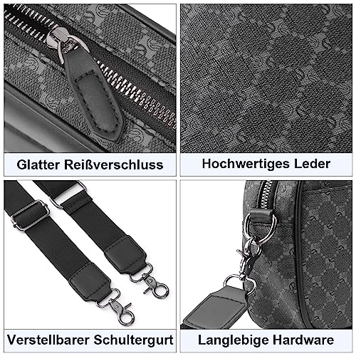 PU Umhängetasche Hohe Kapazität Tasche, Messenger Bags Schultertasche für Herren mit Sport wasserdicht Freizeit Brusttasche,Gürteltasche Büro kleiner Rucksack,für Arbeit Reisen