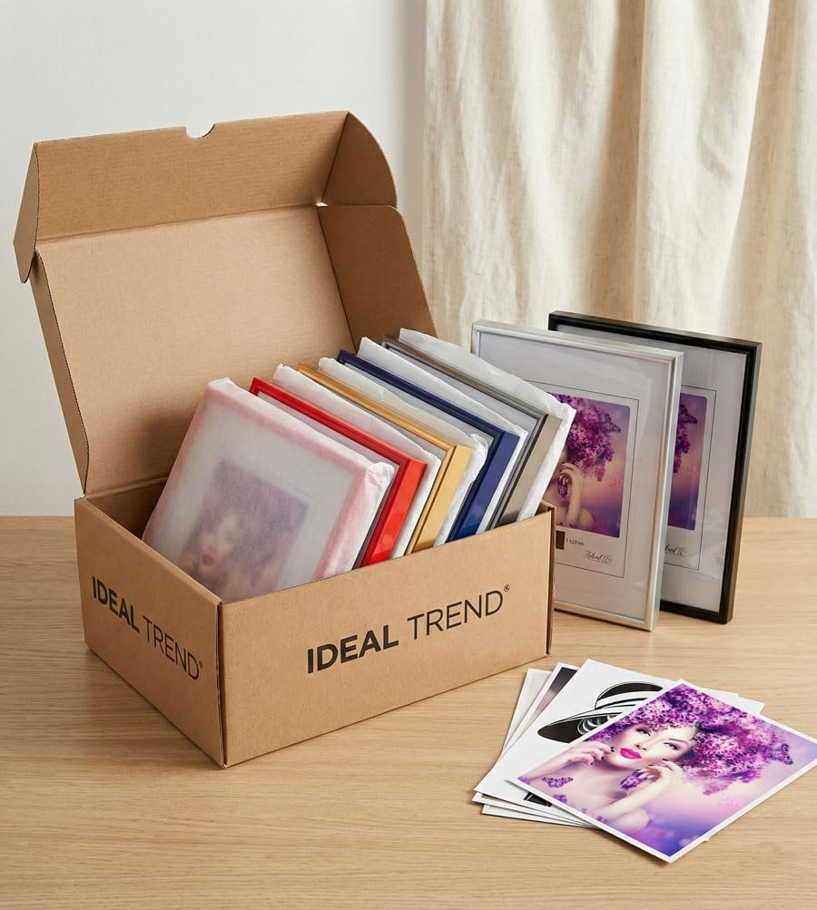 IDEAL TREND New Lifestyle Set Bilderrahmen Wanddeko Collage Poster Rahmen 2er 3er 5er Pack: Farbe: 3er Pack Gold | Format: 50x60