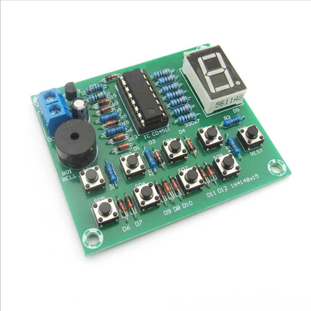 V TELESKY 1PCS 8-Way 8-Way Answering Machine Finished Board Training Equipment CD4511 Multi-Channel Answering Machine