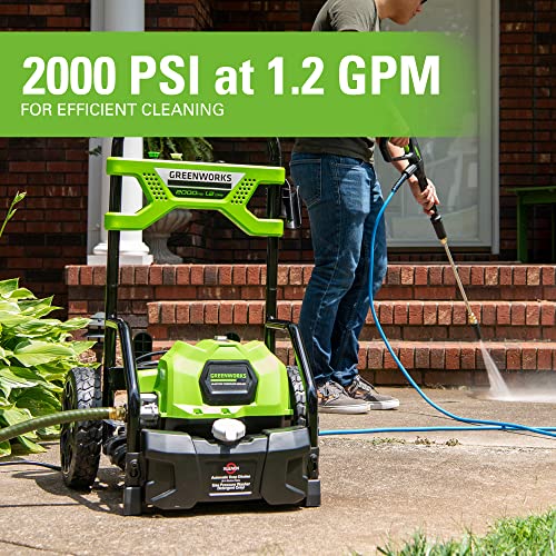 Greenworks 2000 PSI (1.2 GPM) Pressure Washer with 12” Surface Cleaner