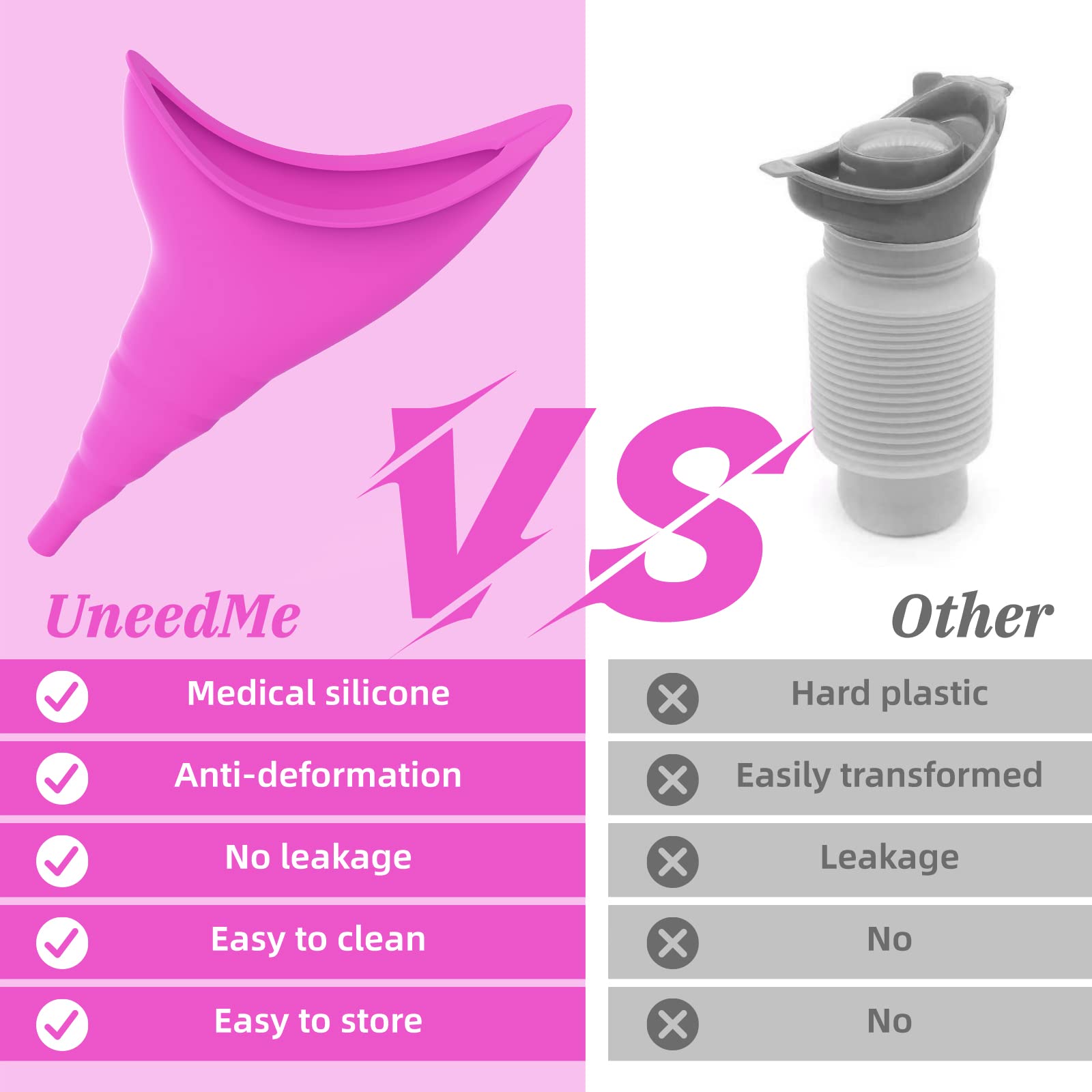 UneedMe Female Urinal Festival Camping Accessories, Female Urination Device Camping Toilet Hiking Holiday Essentials Reusable for Women, Travel Camping Female Urinal Device Funnel Portable Urinal