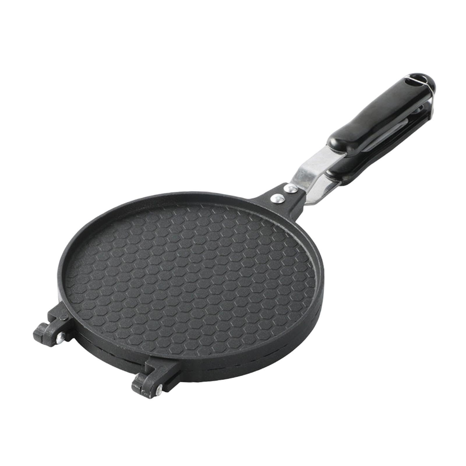 Waffle Maker Padella Doppio Lato per Coni Gelato Strumento Antiaderente per Pancake Omelette Croccanti Materiale in Lega di Alluminio Adatto a Cucina, 17 Cm