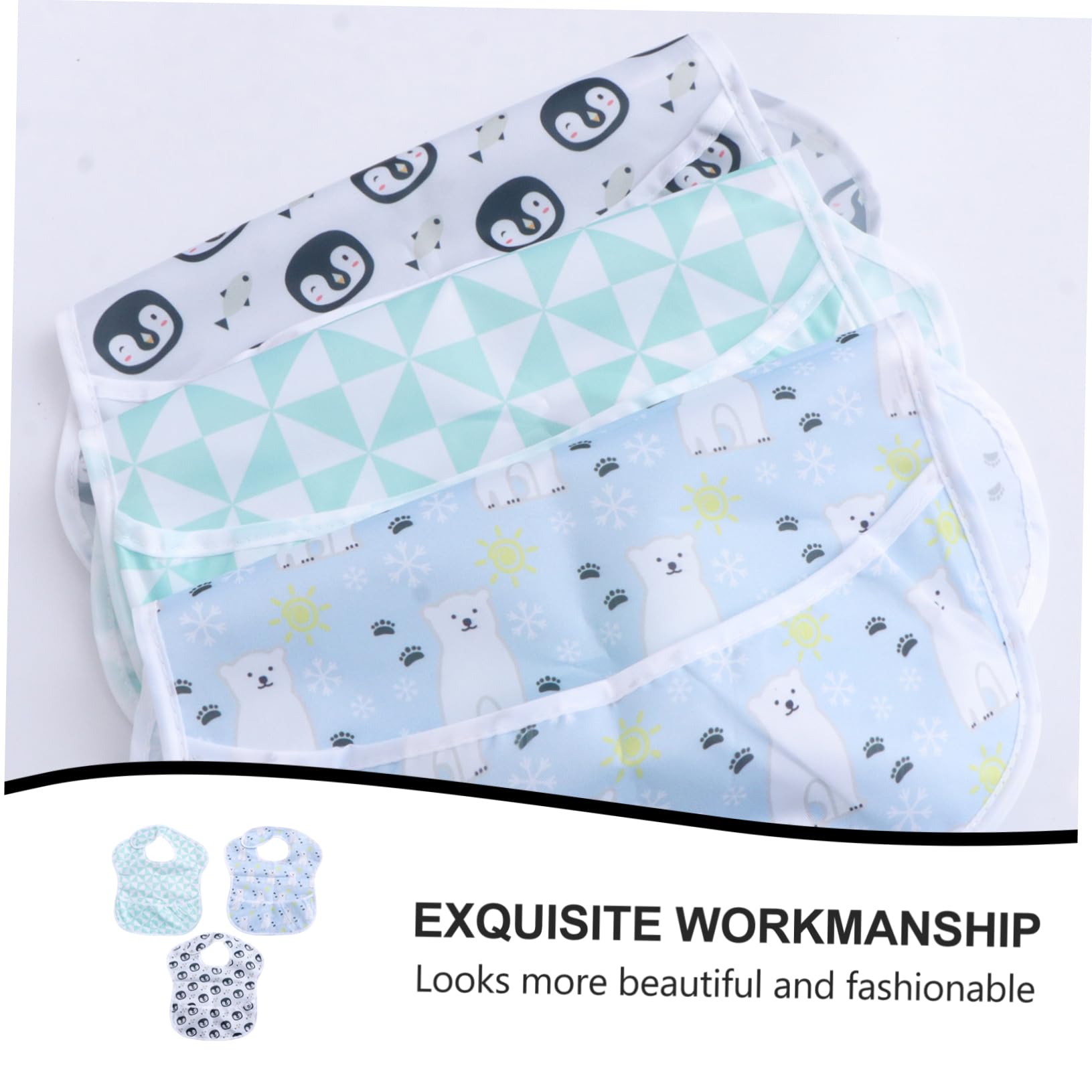 ifundom 9piezas Bib Diseño De y Pingüino Paquete De Baberos Detachables Para Comidas Infantiles Accesorios De Alimentación