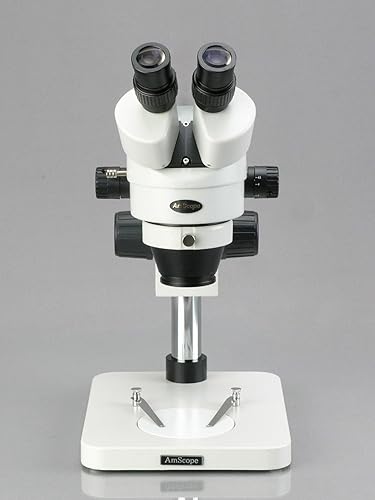 Miniatura 2 de AmScope SM-1BSZ-144S Microscopio de zoom estéreo binocular profesional, ocular WH10x, aumento de 3.5x-90x, objetivo de zoom 0.7X-4.5X, anillo de luz