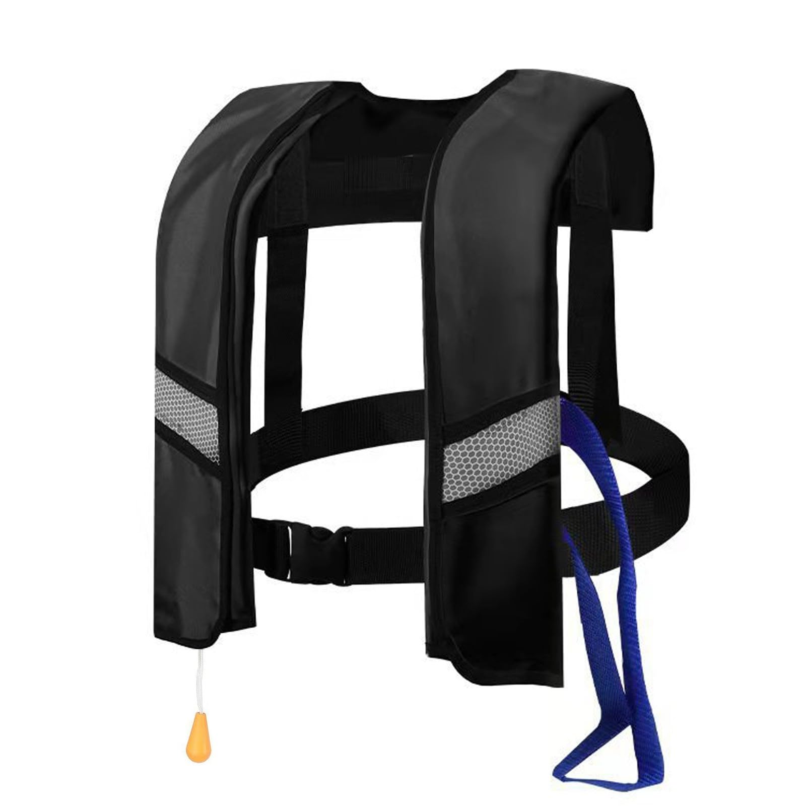 Vollautomatische Rettungsweste mit automatischer Luftfüllung, 360°-Reflektorstreifen & wasserfestem Design – Sicherheit für Freizeit, Outdoor & Berufseinsatz (Orange, 50X30CM)