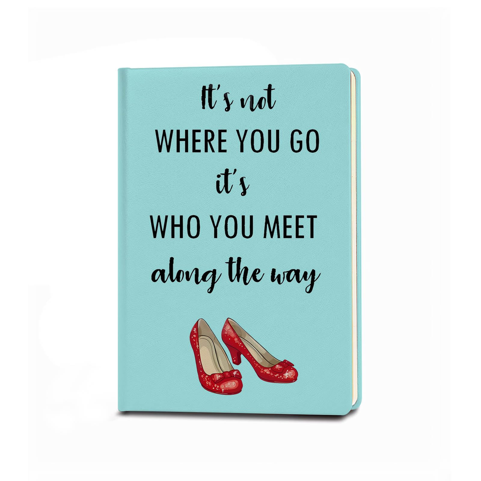 JOHSBYD Wizard Inspirational Gifts Journal Notebook It's Not Where You Go Leather Notebook Inspired Gifts Cosplay Dorothy Notebook Gifts for Fans Collectors Friends(It's Not Where You Go)