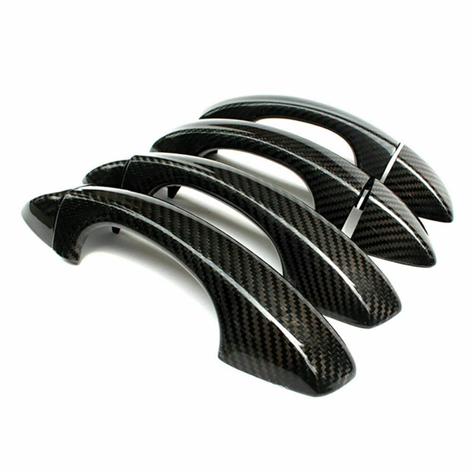 Qwqthgs 2 Car Exterior Door Handle Cap For Superb 009-013 8 Pcs Car Side Door Handle Cover Trim Abs Carbon Fiber Chrome Protective Decoration Cap(2)
