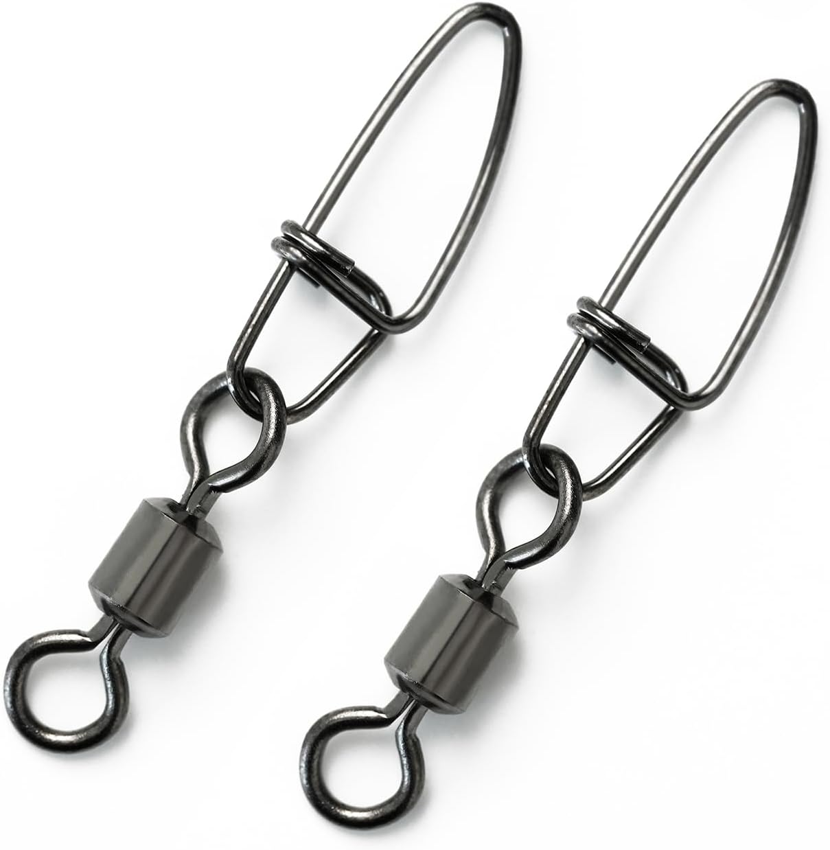 BLUEWING 50pcs High Strength Fishing Snap Swivels Saltwater Connector Crosslock Snaps Swivels Tackle for Quick Connect Fishing Lures, 26-110LB