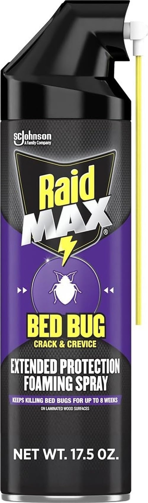 MAX Bed Bug Crack & Crevice Extended Protection Foaming Spray, Kills Bed Bugs for up to 8 weeks on Laminated Woods and Surfaces, 17.5 oz