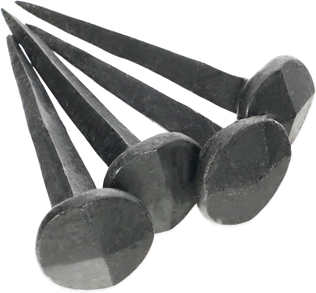 Hand Forged Handmade Traditional Old Antique Rustic Rose Spike Vintage Victorian Head Wrought Black Iron Nail Wood Crafts Door Furniture Decorative Studs pins Nails 1 kg