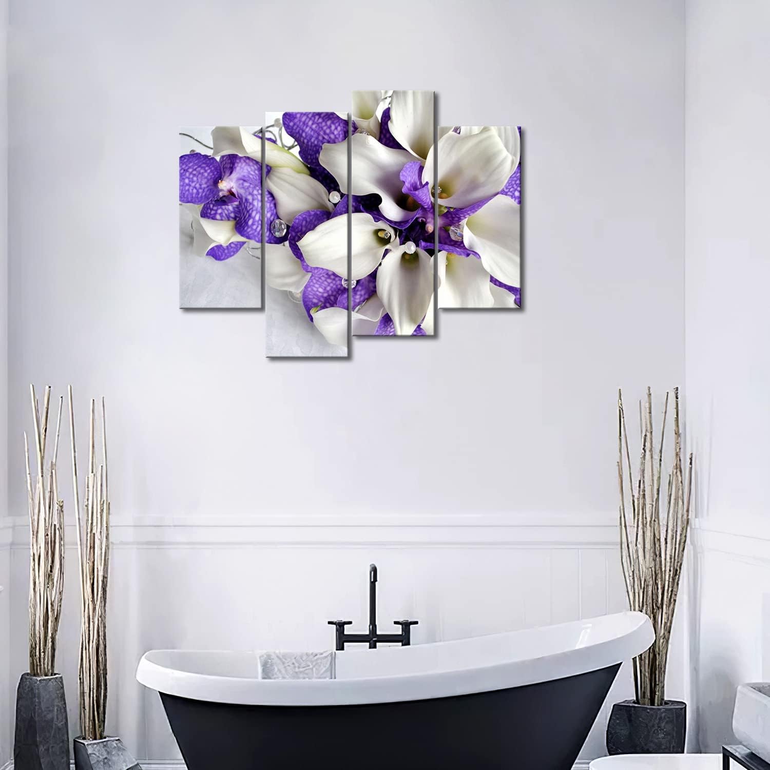 Purple Flower Wall Art Calla Lily Canvas Bunch Flower Kitchen Pictures Print On Canvas Flower The Picture for Living Room Home Modern Decoration