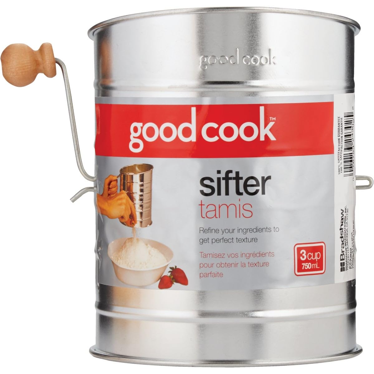 GoodCook Everyday Hand Crank Sifter with Wood Knob, 3 Cup Capacity