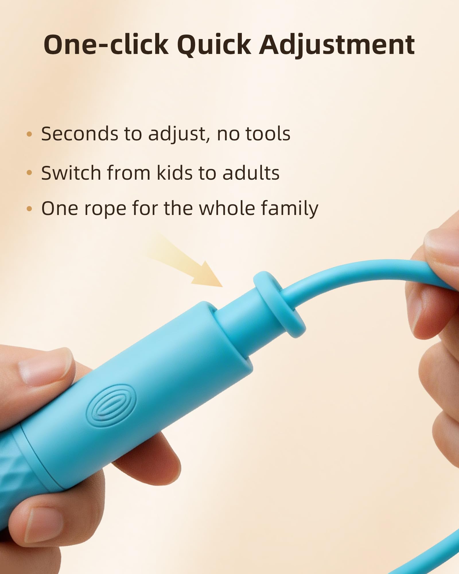 YUEDONG Springseil mit zwei Lagern, selbstsichernd, verstellbare Länge, rutschfester, strukturierter Griff und Fingerabdruck-Rille für perfekte Form, ideal für Kinder und Erwachsene