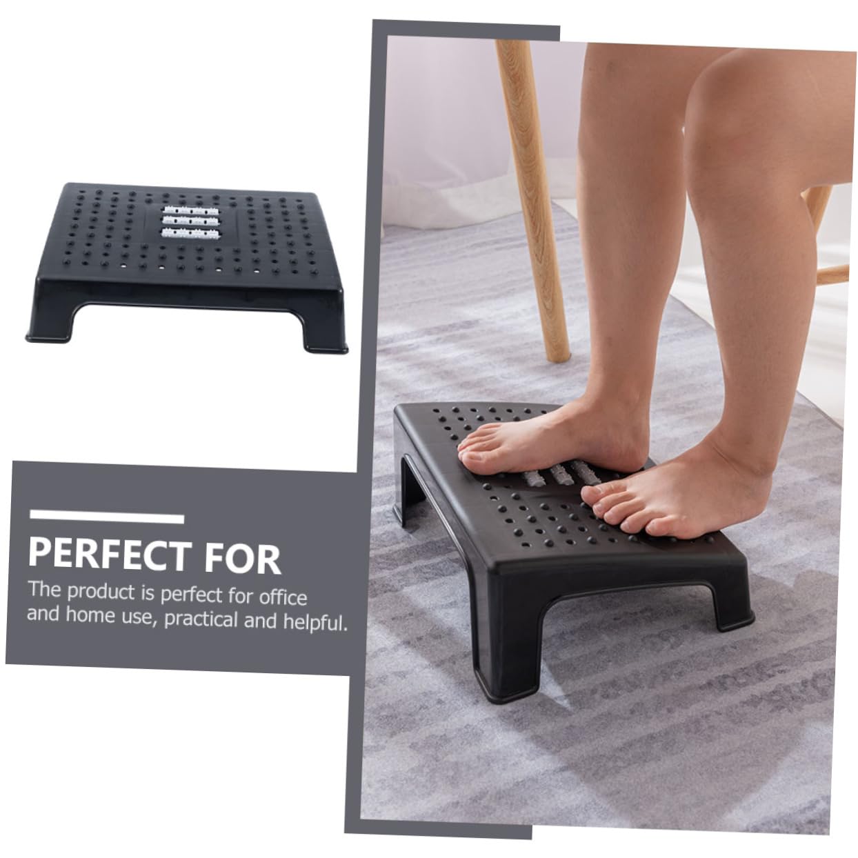 EXCEART 1pezzi Poggiapiedi Ergonomico Per Massaggio Sgabello Massaggiante Per Ufficio e Casa Design Portatile Per Comfort e Benessere Durante Lavoro