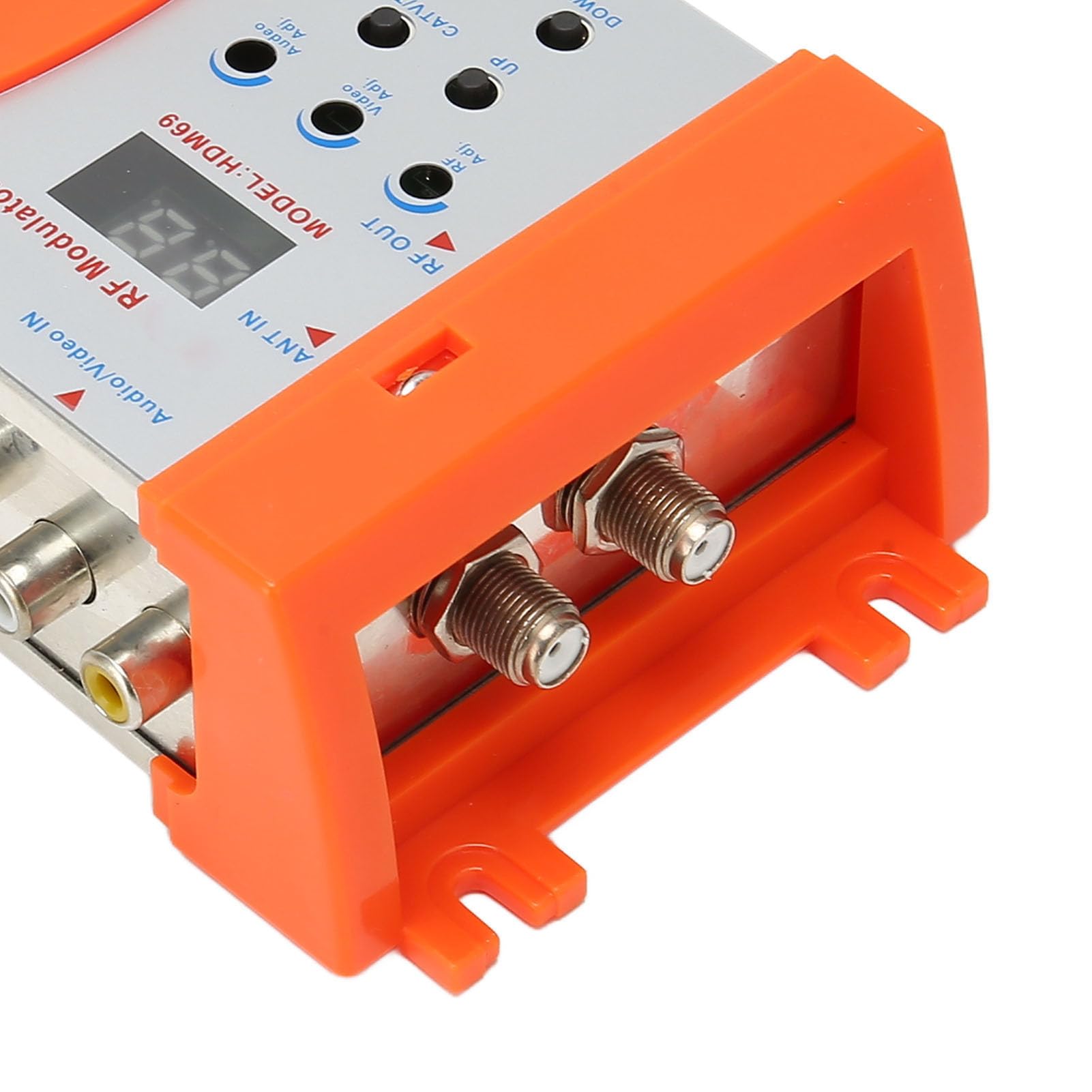 EMUKOEP Convertidor de Modulador AV a RF 1080P Adaptador a Coaxial con Nivel de Salida Ajustable y Transmisión de Largo Alcance para Televisores CRT y Consolas de Juegos (Enchufe Europeo)