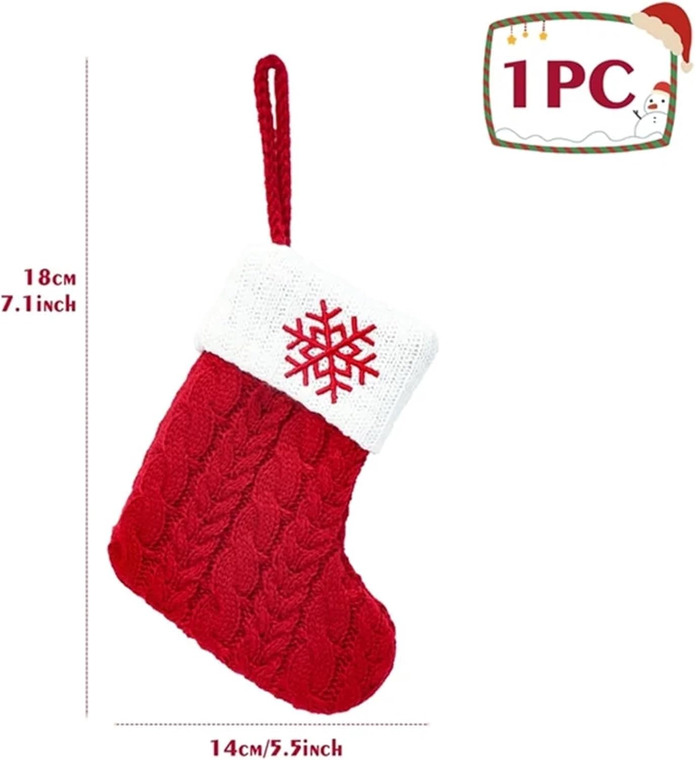 DAXXIN Christmas 1pc Christmas Knitting Socks A-Z Alphabet Christmas Pendant Socks for 2022 Navidad Home Party Decoration Noel Gifts Supplies Christmas Decorations (Color : Snow)