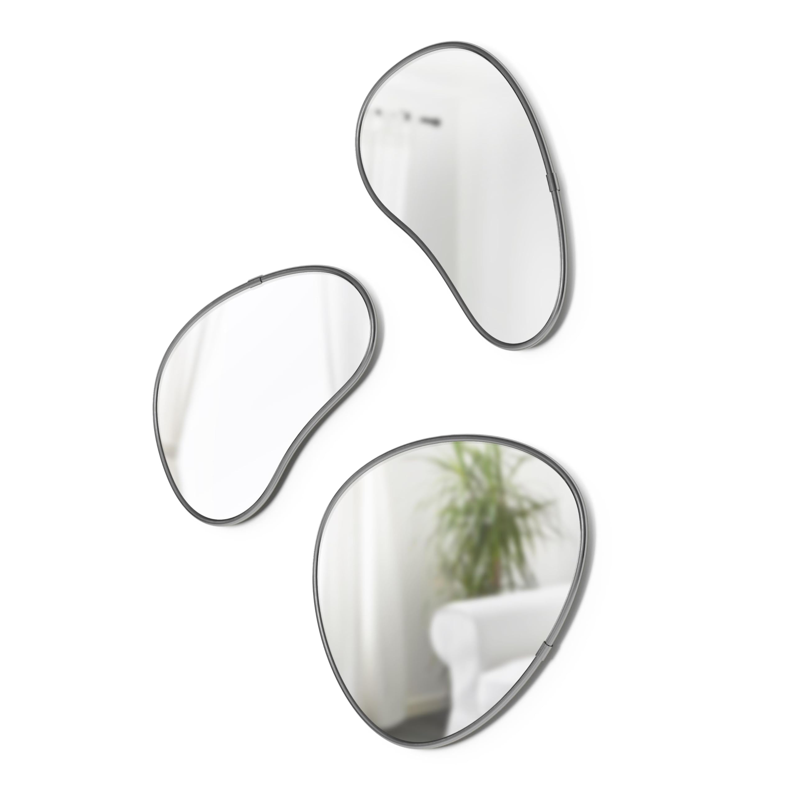 Umbra Hubba Pebble Wall Mirror Set, Modern Design Mirror with Organic Shape, One Size