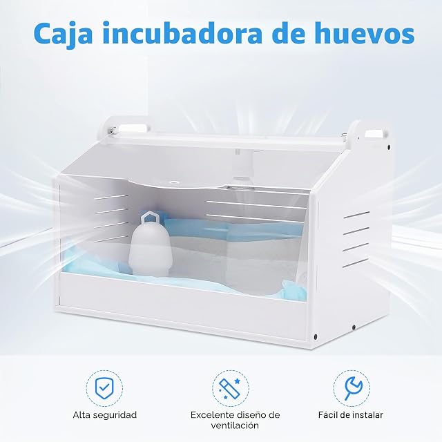 Foto 8 de 8 de InSyoForeverEC Incubadora Pollitos Caja de cría Calor Lámpara Calentador Ajustable para Incubación Hogar Cría…