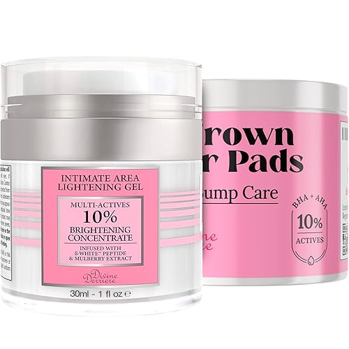 Divine Derriere Gel corrector de manchas oscuras íntimas para el área del cuerpo y del bikini con almohadillas eliminadoras de pelo encarnado