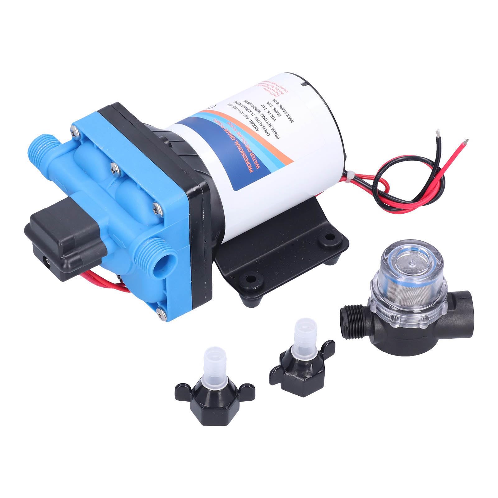 ANKROYU Power Water Pump, Engineering Plastic Micro Electric Diaphragm Water Pump, Rustproof High Pressure Spray Water Pump for Cleaning 11.3L / min 3.0GPM (F42-101-055-201)24V))