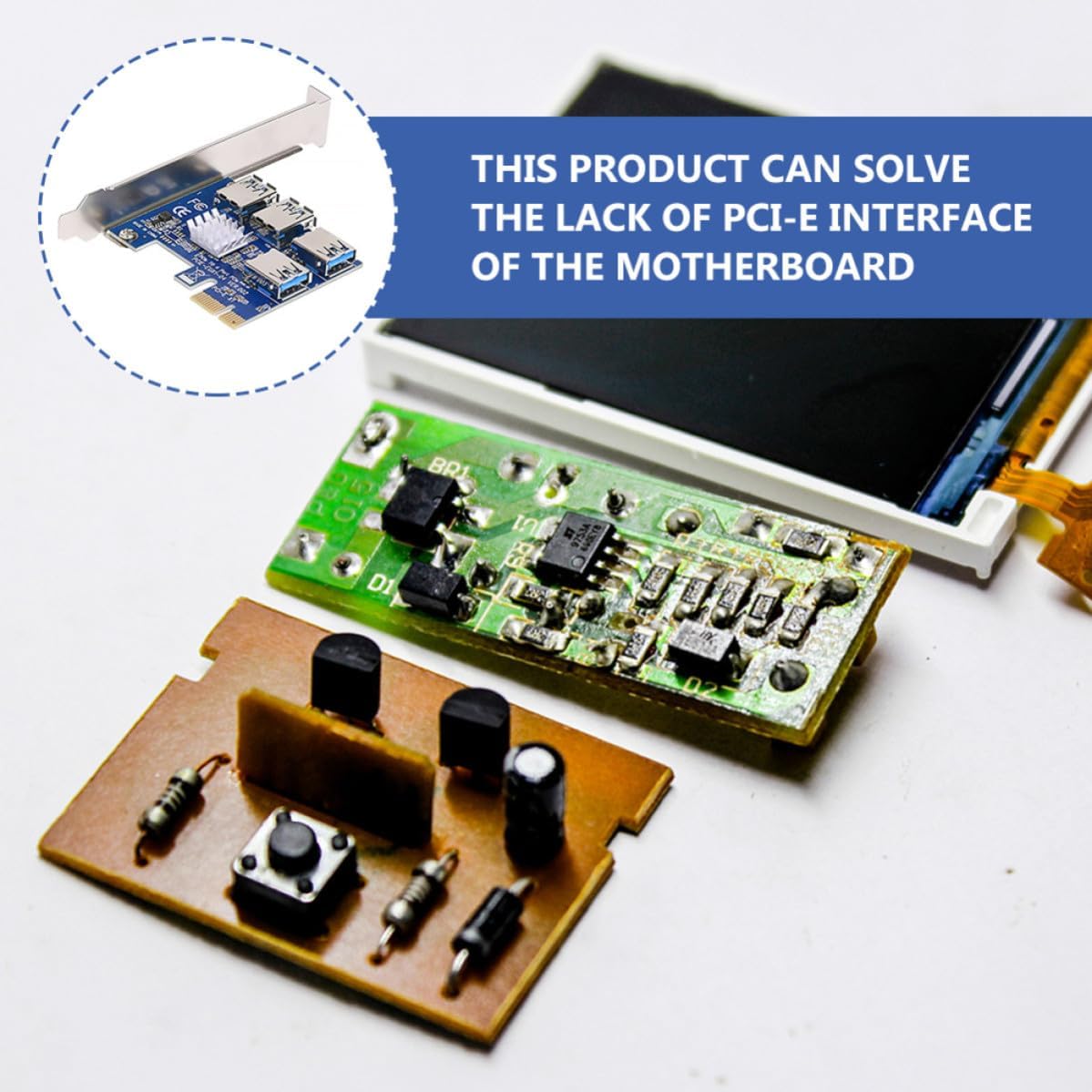 Pci-e Extender Pcie to 4 Ports USB 3.0 Riser Extension