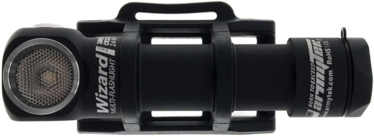 Armytek Wizard Pro Silver Cool White Battery Powered Flashlight, 1200 Lumen, TIR Optics, Durable, Lightweight, Long Runtime, Multi-Color Battery Indication