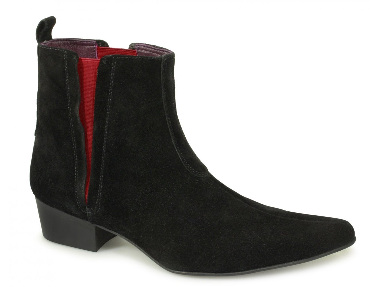 Bruno Mens Suede Cuban Heel 'Red Line' Boots