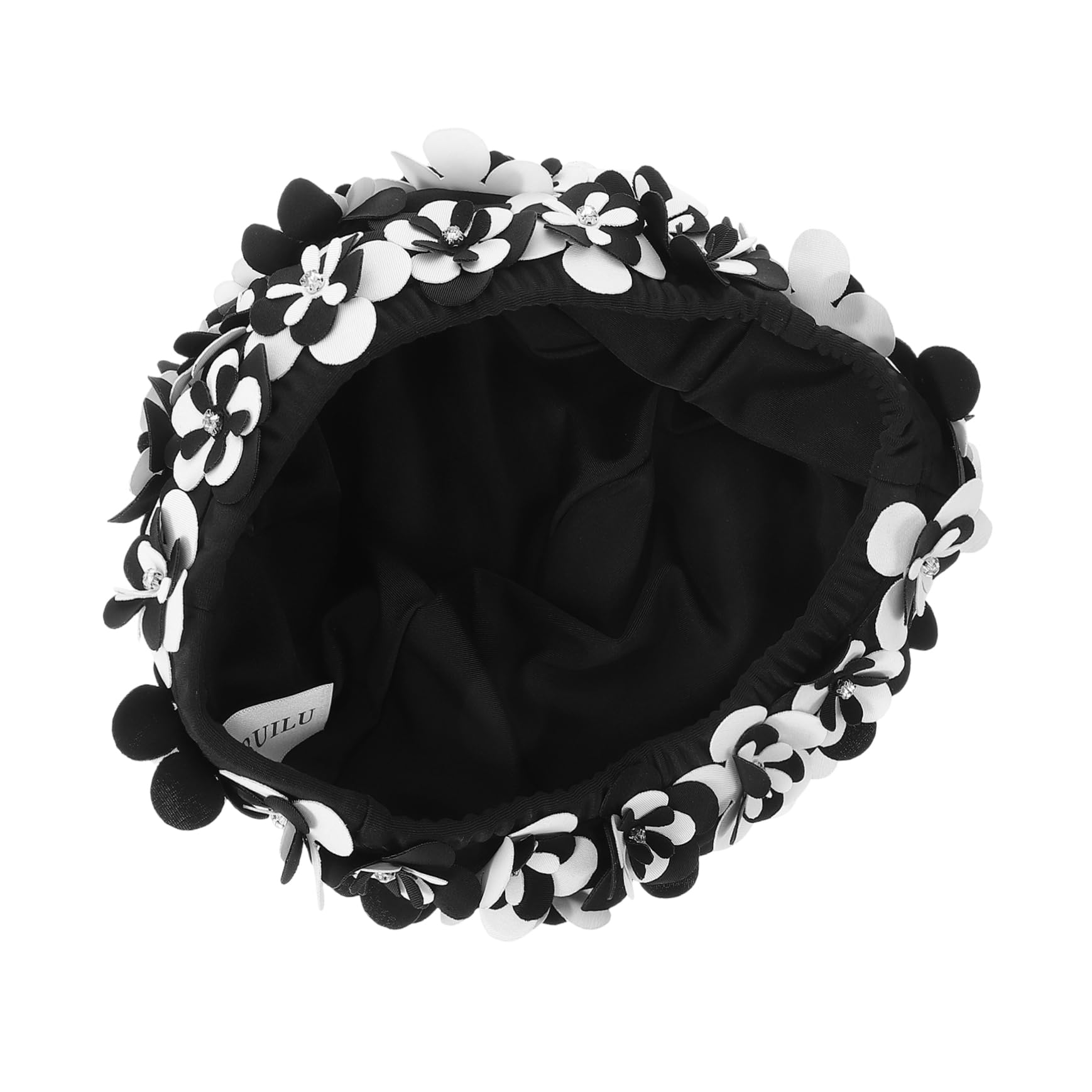 Gorro de natación Rana Sombrero de Verano Gorro de baño o de Piscina o Impermeable o de baño Floral o de baño para Mujer Pelo Largo algodón Black