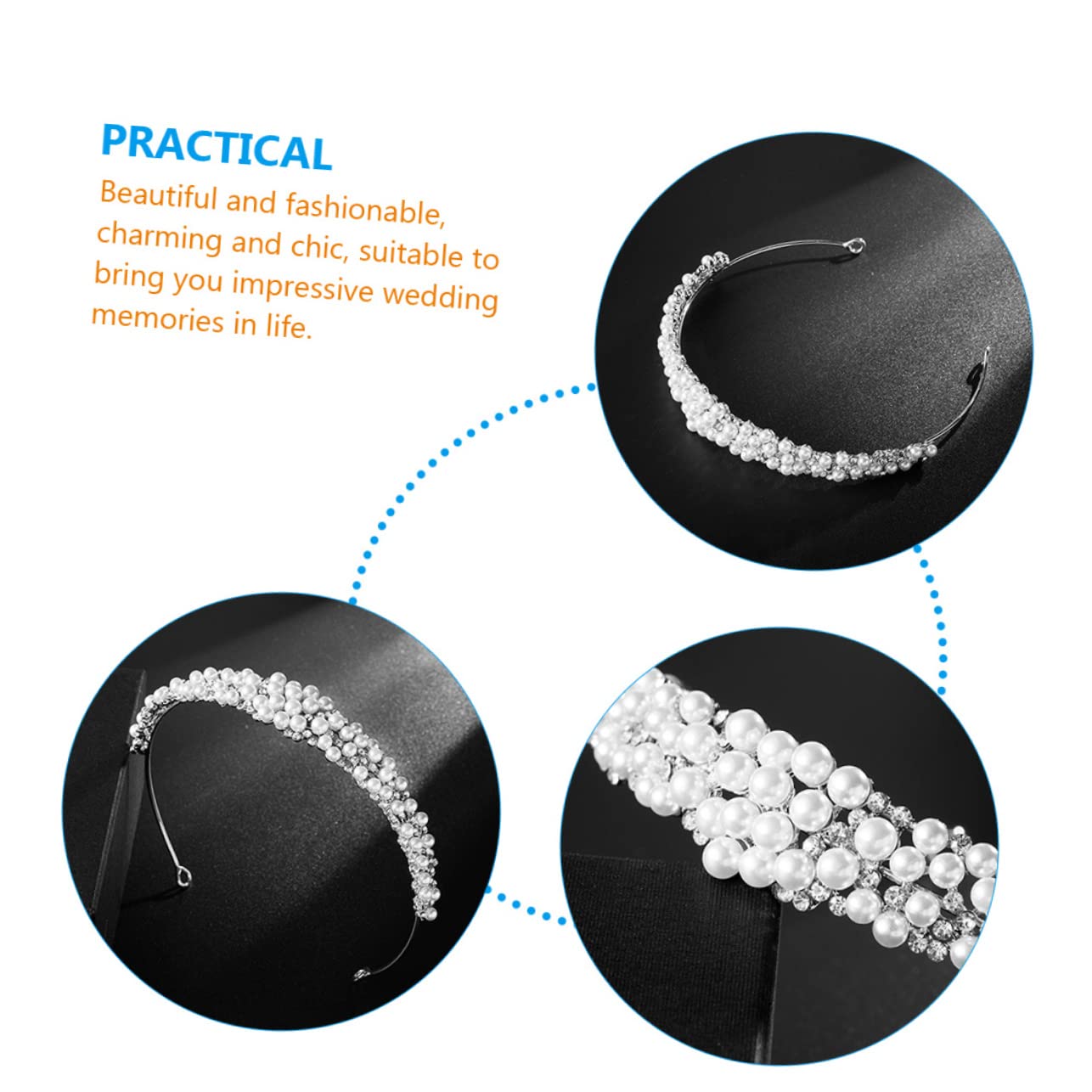 4 piezas accesorio para el pelo diadema nupcial AB diamantes de imitación accesorios para el cabello nupcial diademas de perlas para mujeres diademas brillantes para mujeres tocado de