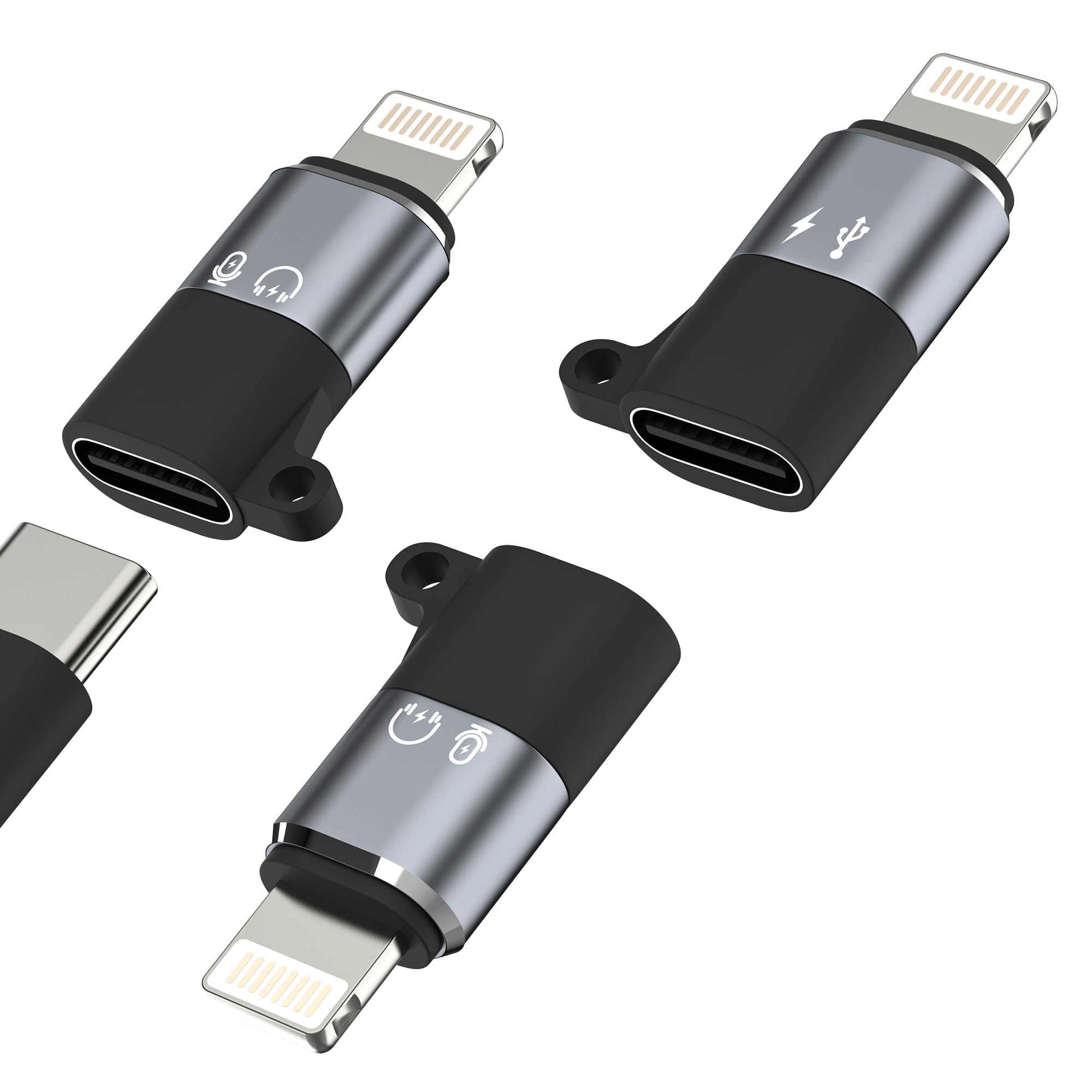 USB C Female to Lightning Male OTG Audio Adapter(3 pack)for iPhone 14 13 for Apple Type C Headphone Charging Cable Converter Data Transfer Connector