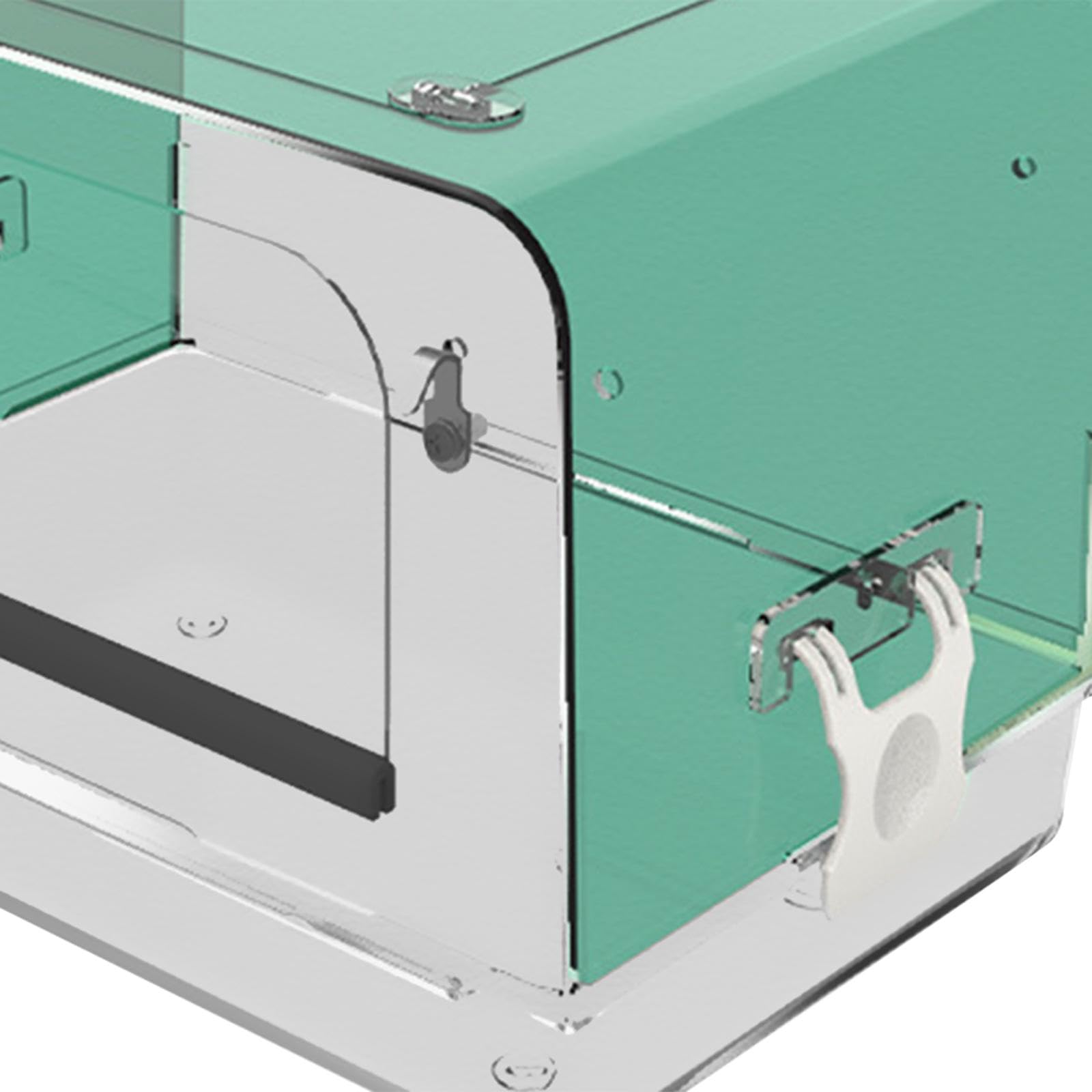 Vasca da Bagno per pappagalli con Ganci, Scatola da Bagno in Gabbia per Uccelli Domestici, Box Doccia per Vasca da Bagno in Acrilico per pappagalli, Verde