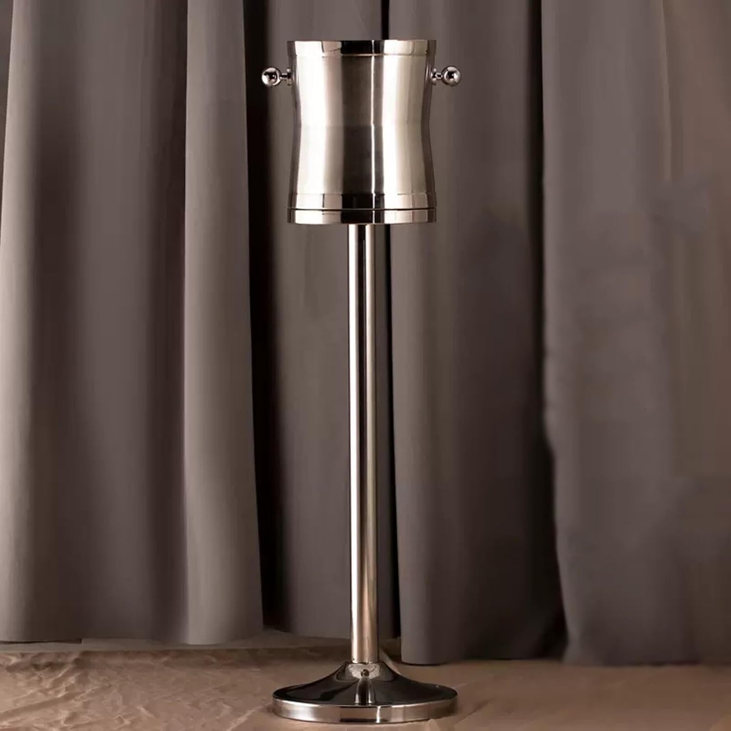 Stainless Steel Double Wall Ice Bucket with Stand, 4L Wine Chiller for Parties & Bars