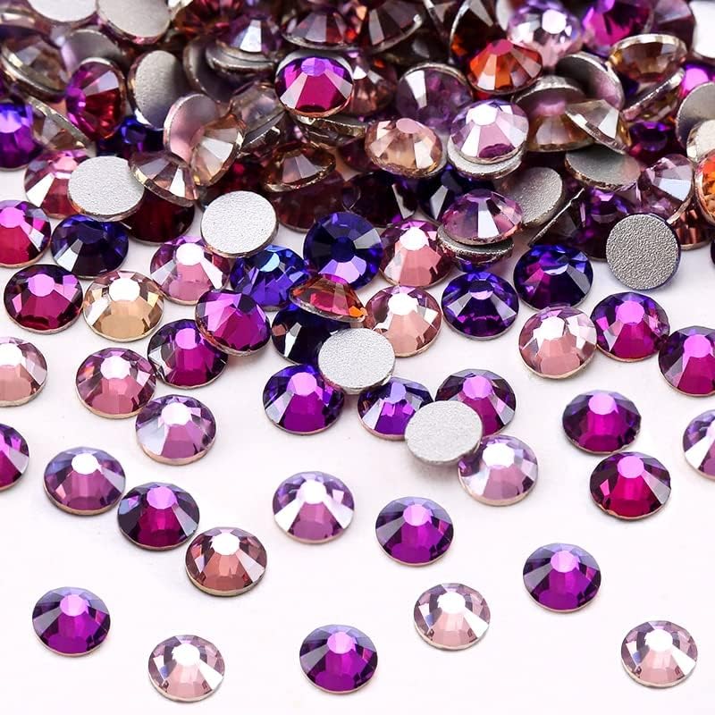 Purple Style Rhinestones Glitter Crystal Flatback Strass Glass Nail Gems Diamond Crystals Rhinestones for Garments Decorations