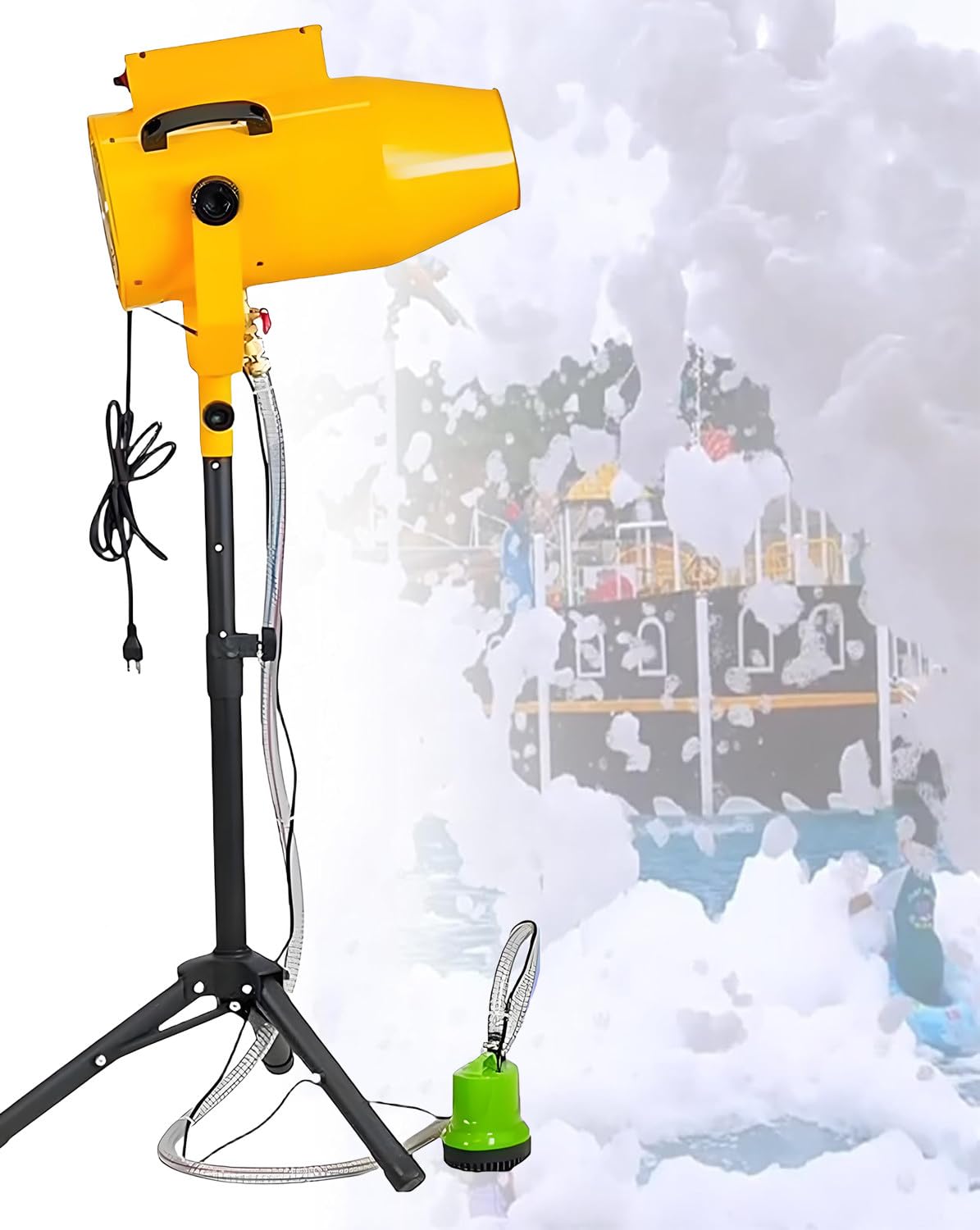 Party Foam Cannon, Stage Jet Foam Making Machine, Large Stage Foam Machine, Turbo Fan, Water Pump, High Power Stage Effect, For Backyard, Pool, Outdoor Events, Birthdays, Celebrations Party Yellow