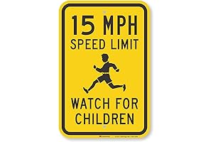 15 MPH Speed Limit Cautionary Sign for Shared Streets