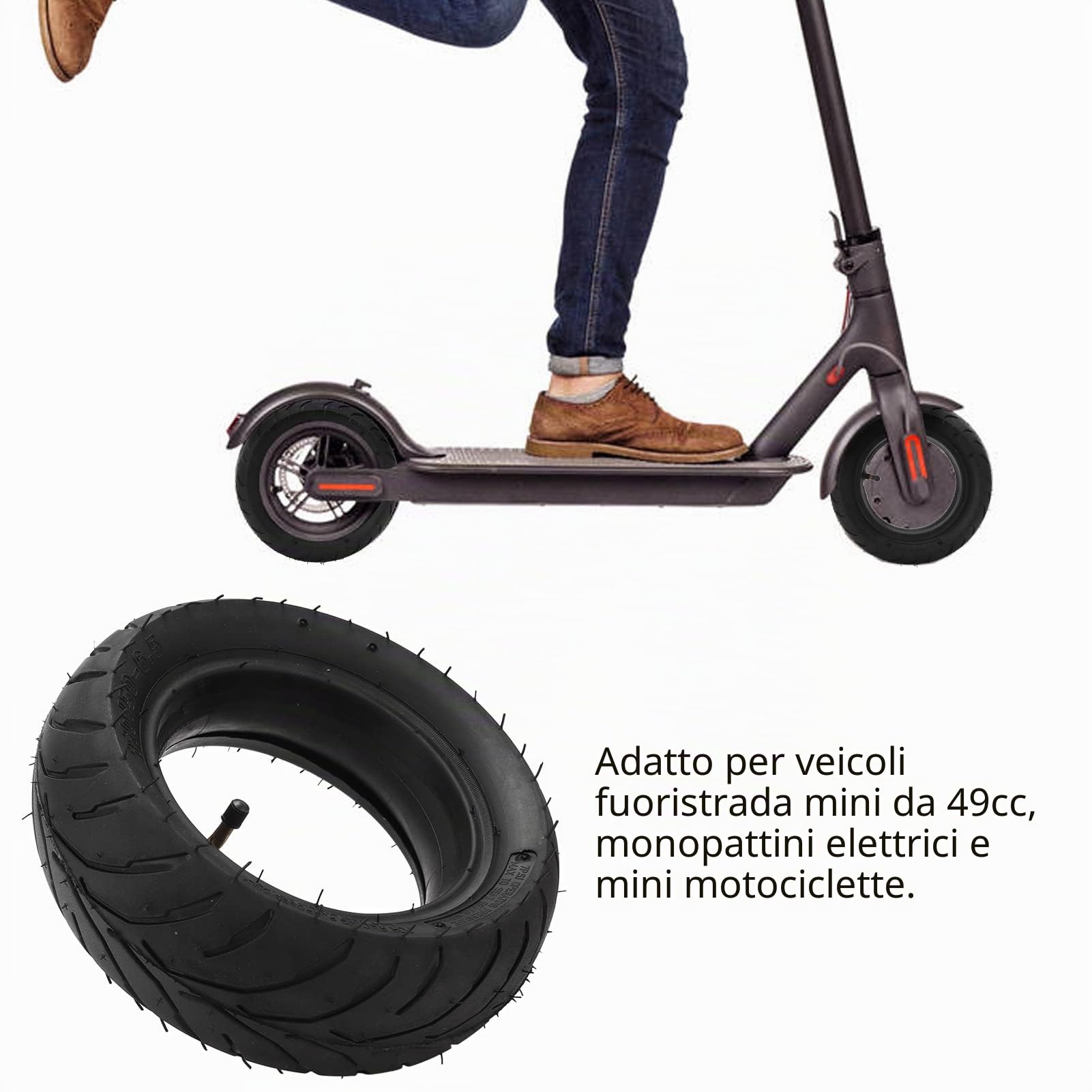 Pneumatici 110/50‑6.5, pneumatico gonfiabile a tenuta migliore e camera d'aria resistente all'usura per mini moto