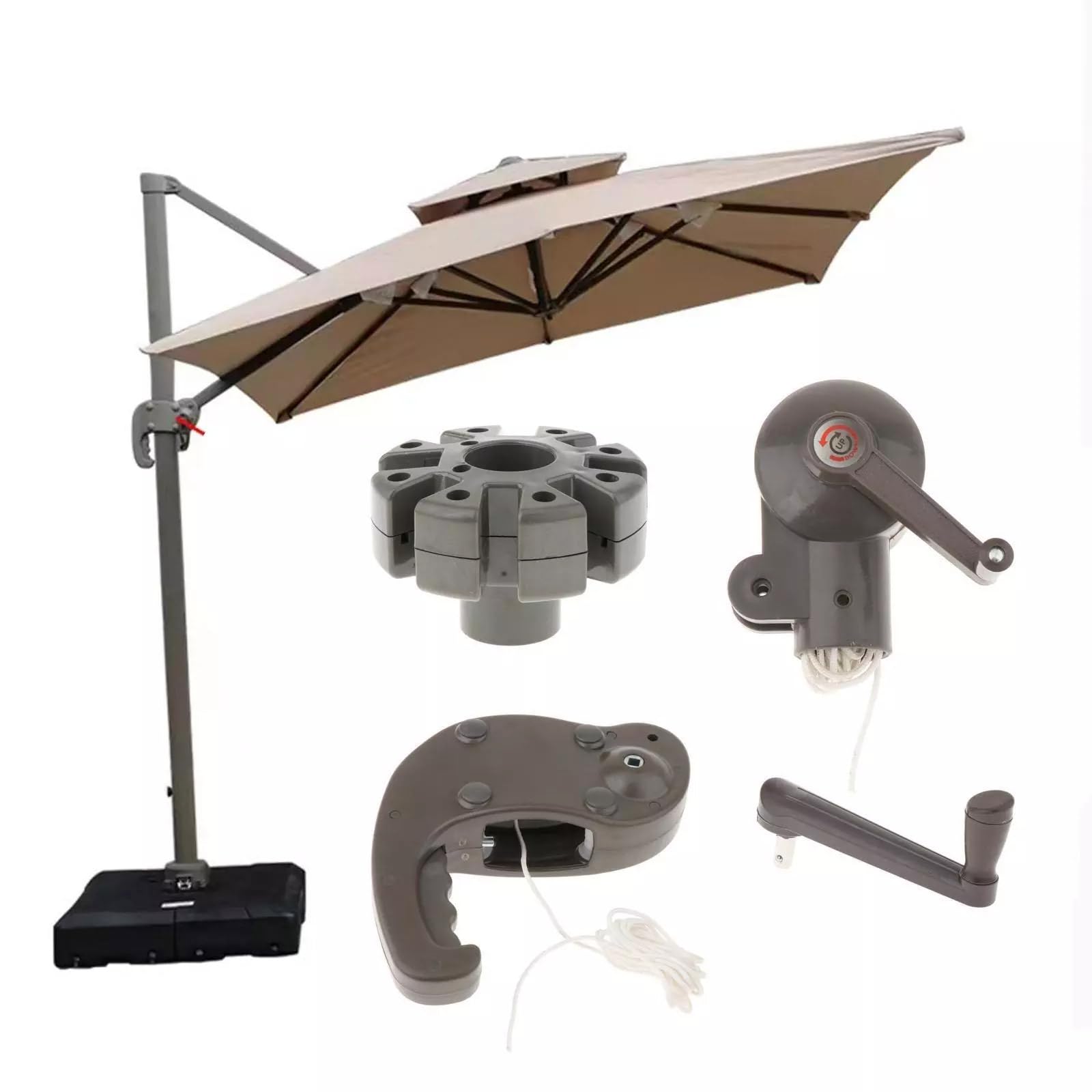 Terrassen, Tischschirmhalter, seitliches Aufhängeset, Zubehör für den Außenbereich, Sonnenschutz, Handlaufbefestigungen, Geländer, bequem