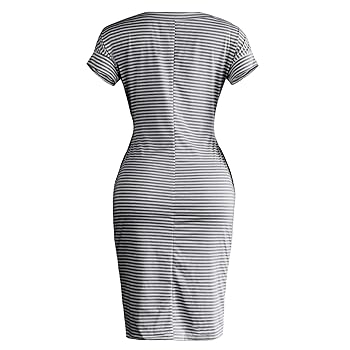 Summer T Shirt Dress for Women Short Sleeve Elastic Waist