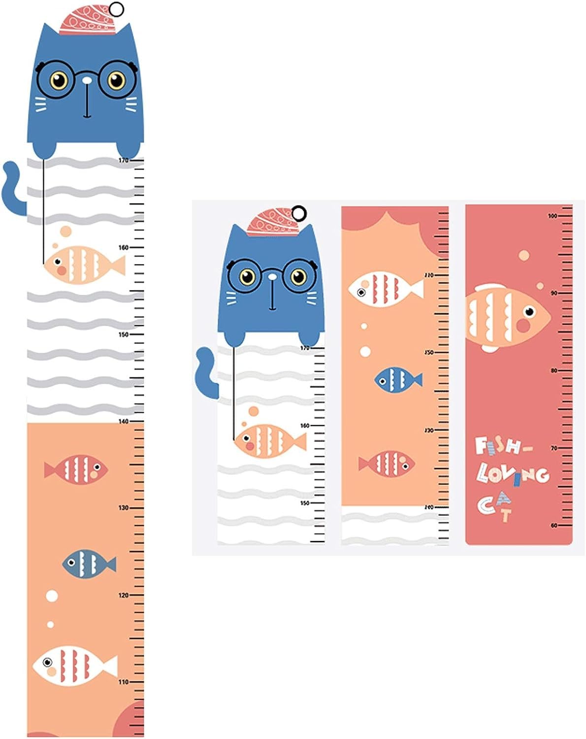 Gráfico de altura para niños lindo montado en la pared con regla infantil de tela decorativa