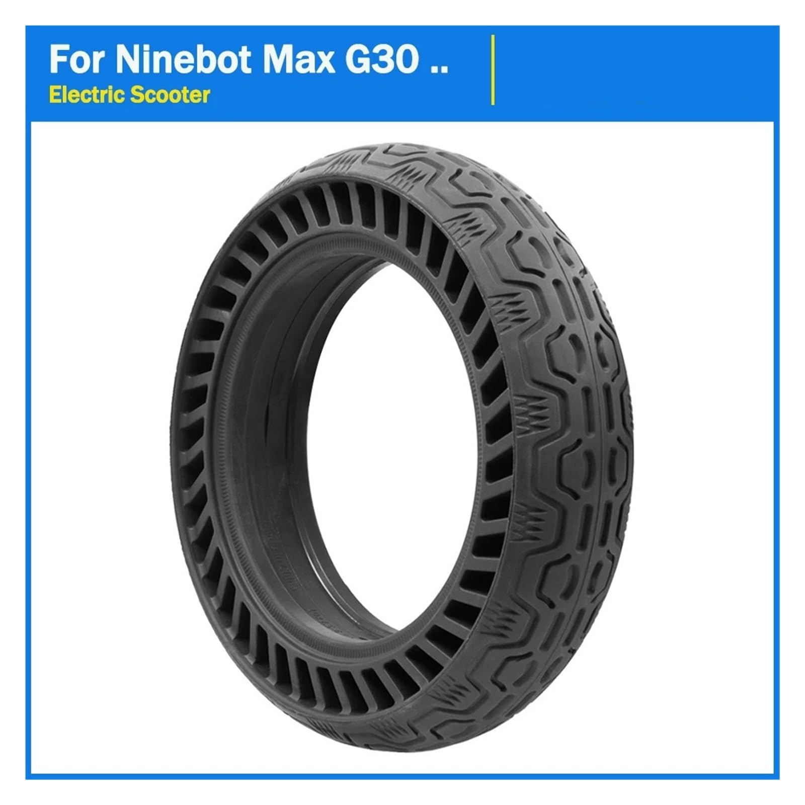 Neumáticos sólidos for patinete eléctrico, compatibles con Segway, Ninebot, Max G30 G30D, antideslizantes, de 10 pulgadas, 60/70-6,5, neumáticos repuesto x 2,50 rueda de scooter de goma maciza