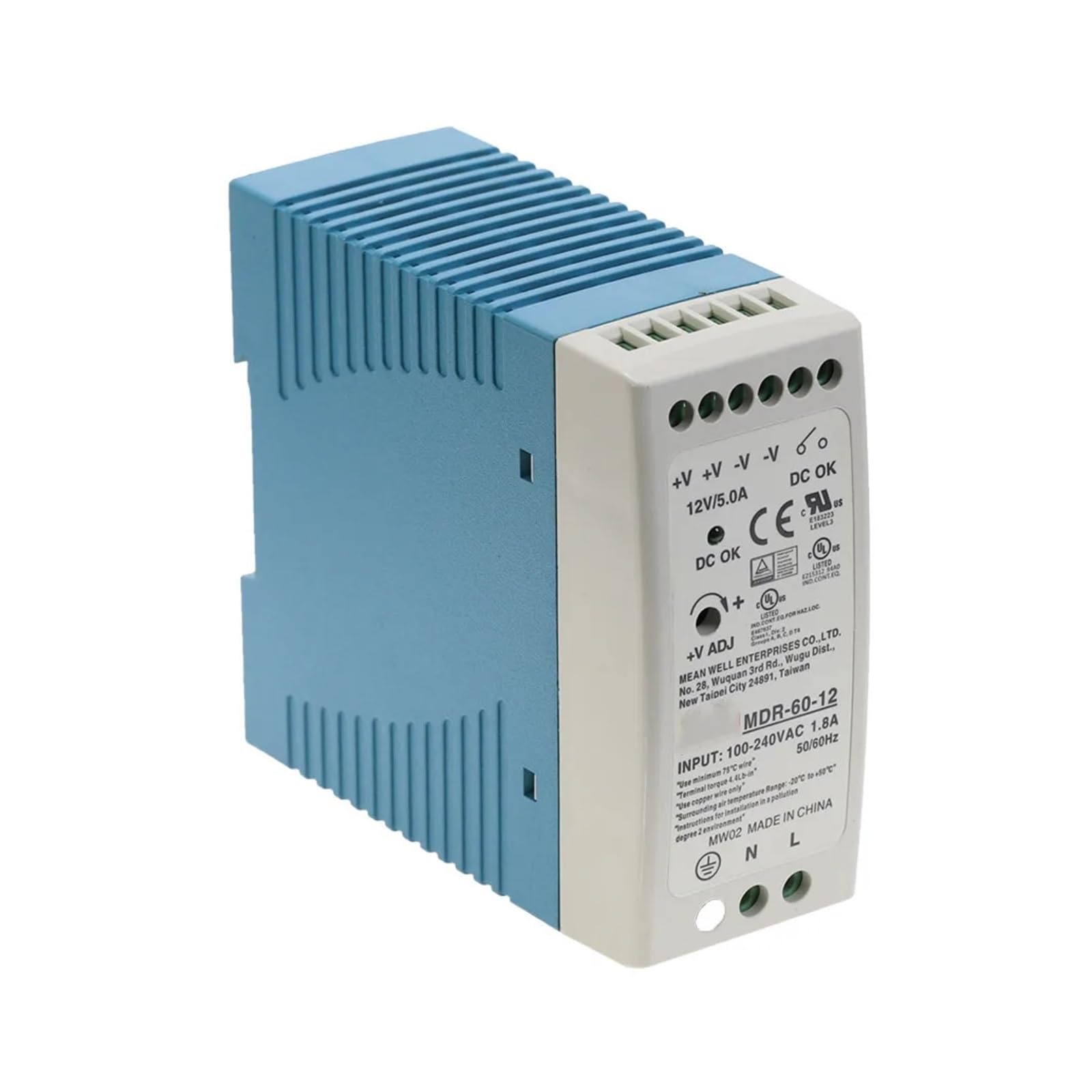 Alimentation à découpage sur Rail DIN MDR-60 48V haute fiabilité pour tableau
