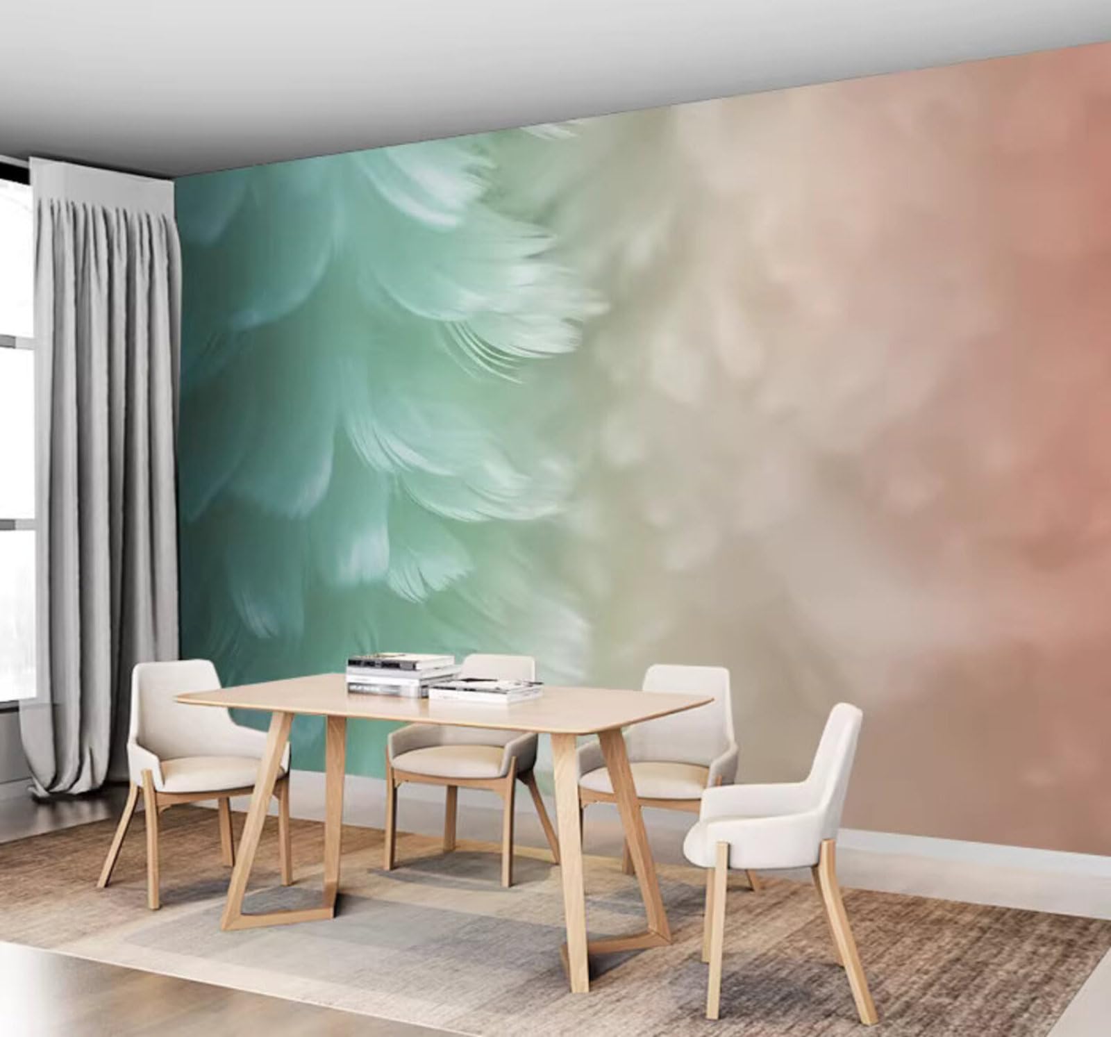Three Dimensional Minimalist Artistic Beautiful Feathers 3D Wallpaper Easy Install Feature Office Living Room Sofa Bedroom TV Background Wall Decoration-250cm×170cm