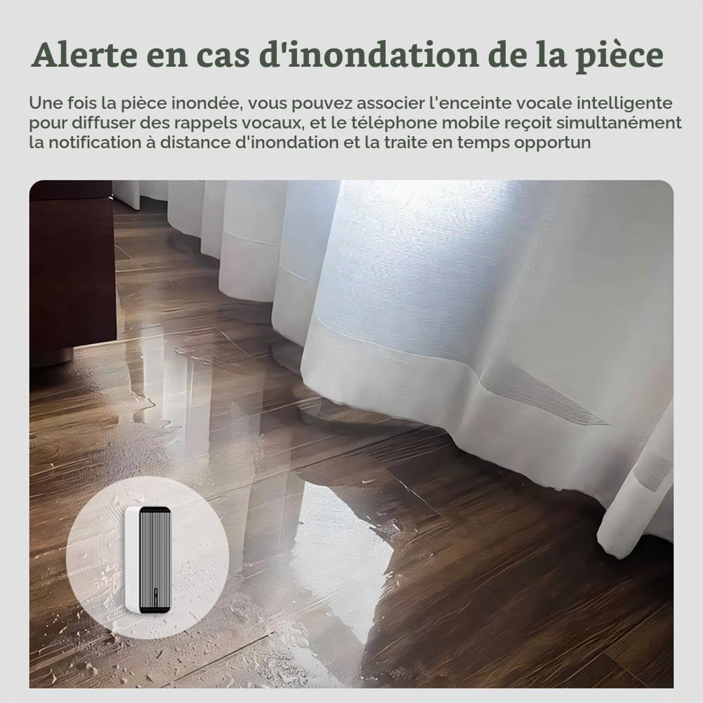 Capteur de Pluie Intelligente Tuya Zigbee 2-En-1 pour le Système de Détection de Détection des Inondations en Eau de Pluie