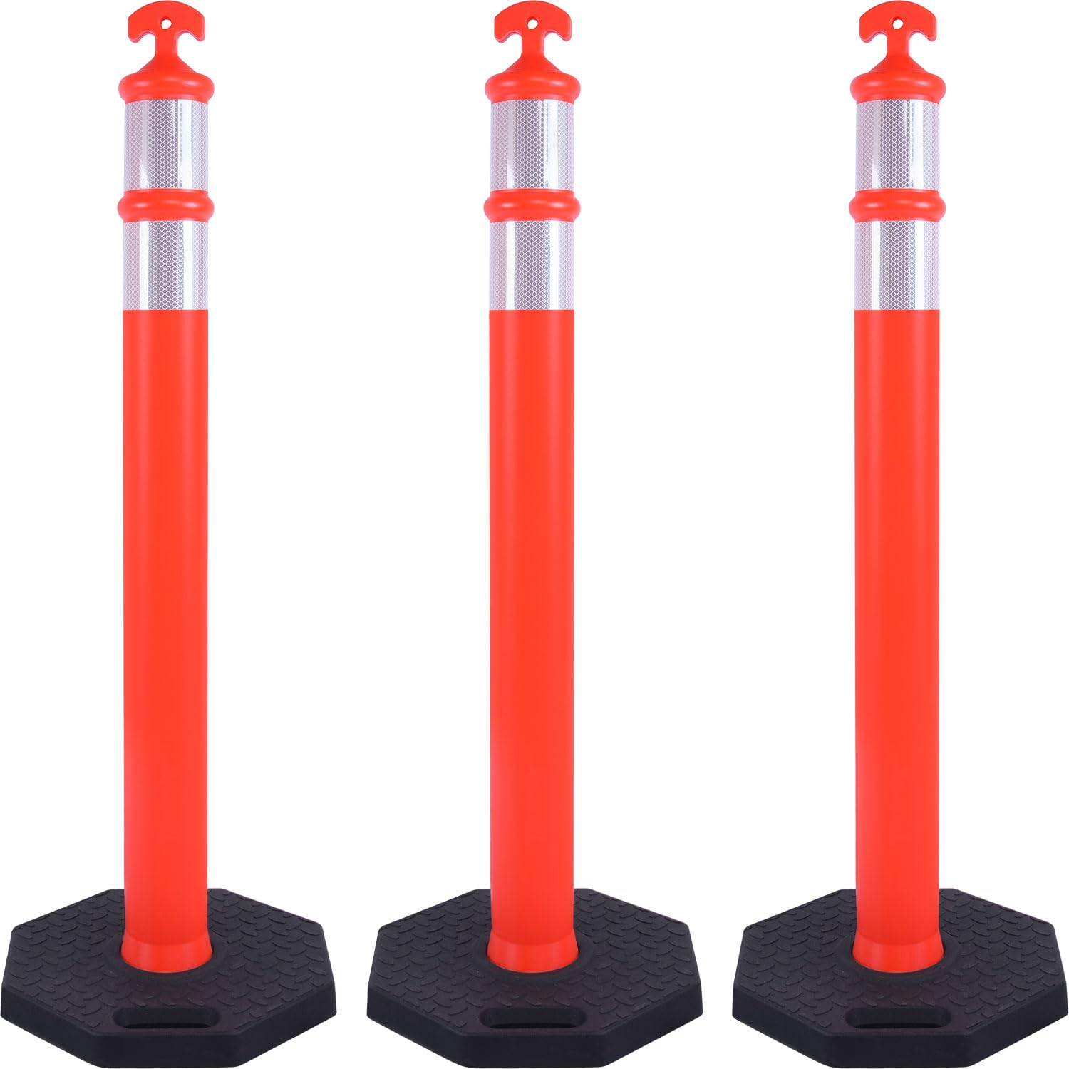 Traffic delineator post with heavy-duty octagonal base (3, 45")