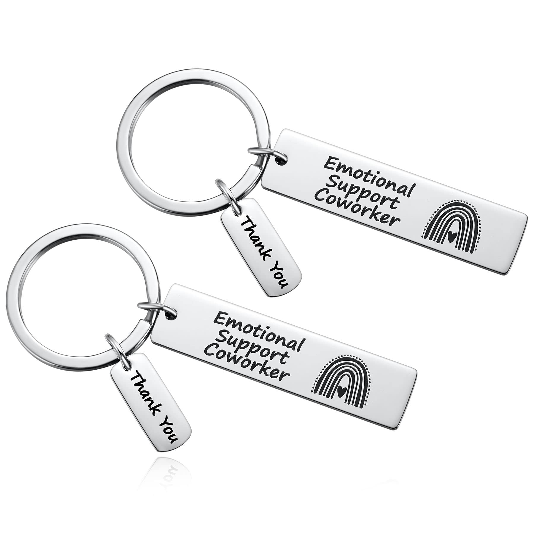 Ukodnus Emotional Support Coworker Keychain Employee Leaving Gift Colleague Appreciation Gifts Retirement Present for Retired, Silver, S