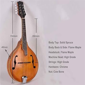 Handmade A Style Mandolin Solid Spruce Top Mandolin Stringed Instrument Mandolin For Beginners
