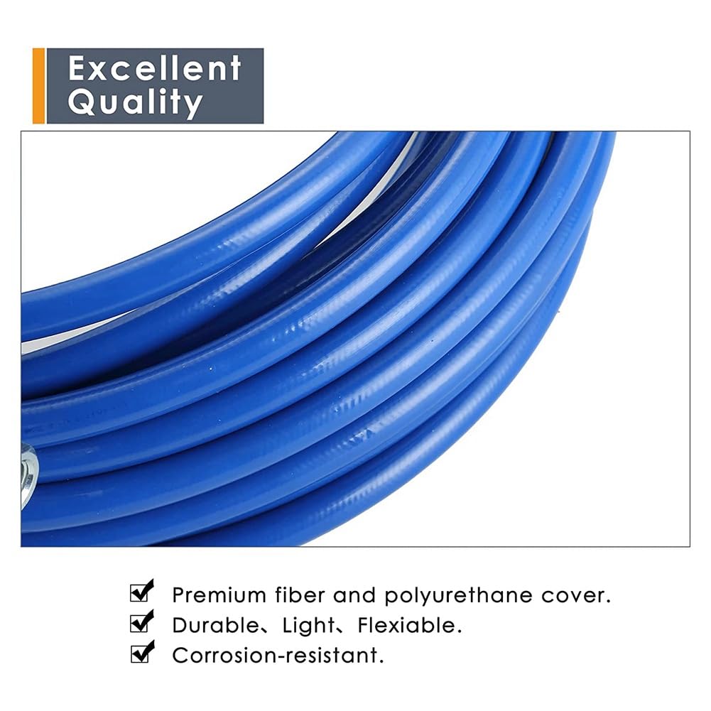 rieder 2 unidades 1/4 Airless manguera pulverizadora de color universal de alta presión manguera de fibra flexible 3300 PSI (25 pies, azul)