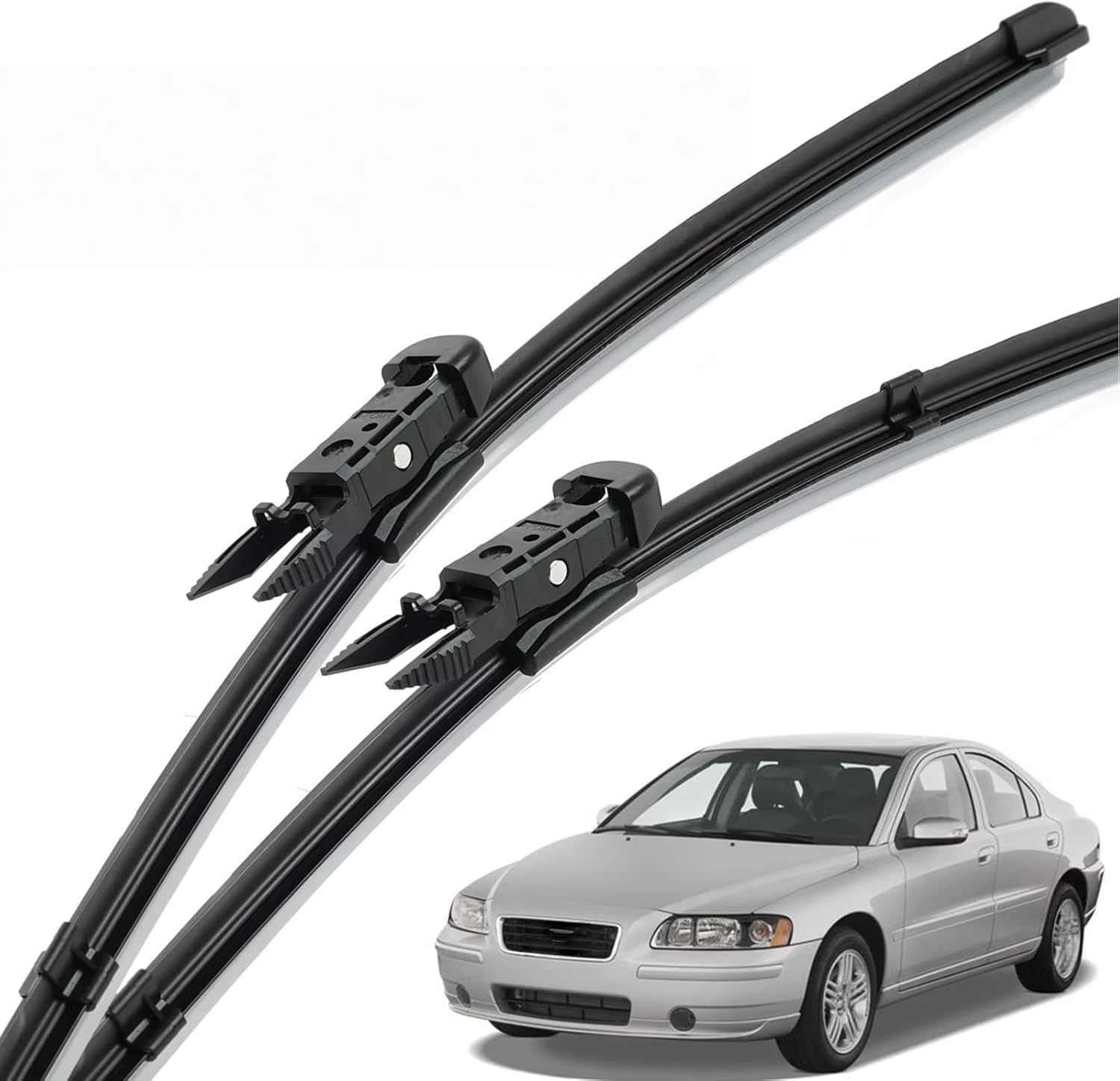 nwsplmy Front Windscreen Wiper for Volvo S60 MK1 2004-2009 24"+22", Silent All-Season Replacement Blades Streak-Free Easy Install