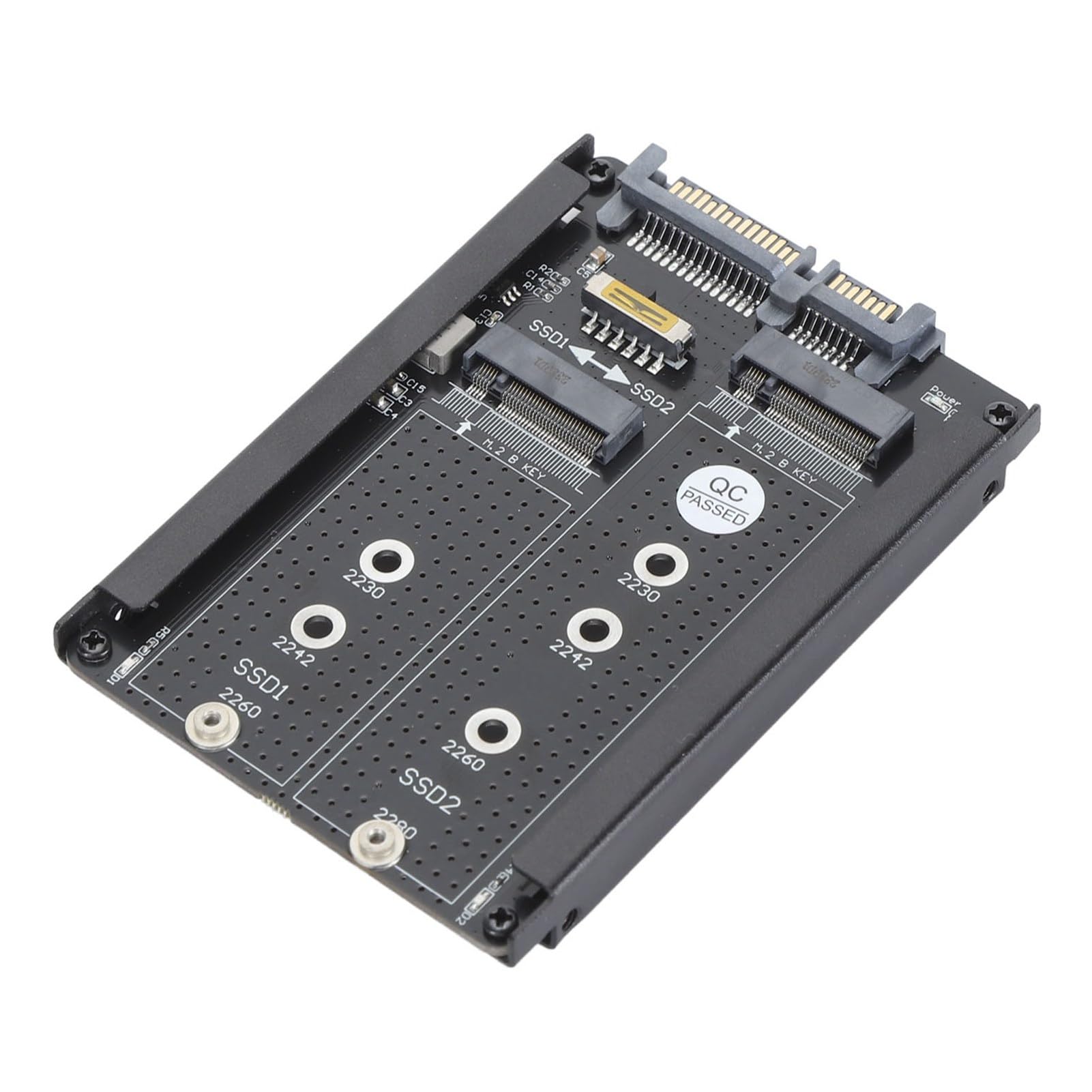 NGFF SSD Converter to 2.5 Inch 3.0 Card, B M Key M.2 SSD Combo Enclosure Adapter 6Gbps III Interface for 2230 2242 2260 Frame Bracket Transparent to OS Supports 7mm 2.5inch