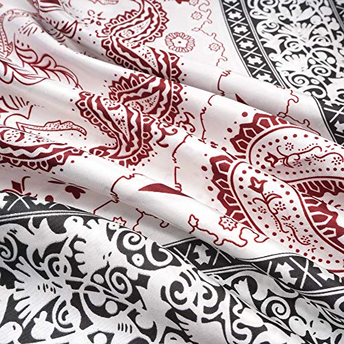 YOUR SMILE Silk Like Head Scarf Top For Women's Fashion Pattern Large Square Satin Headscarf Wraps4